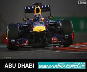 Puzzle Σεμπάστιαν Φέτελ πανηγυρίζει τη νίκη του στο Grand Prix του Αμπού Ντάμπι 2013
